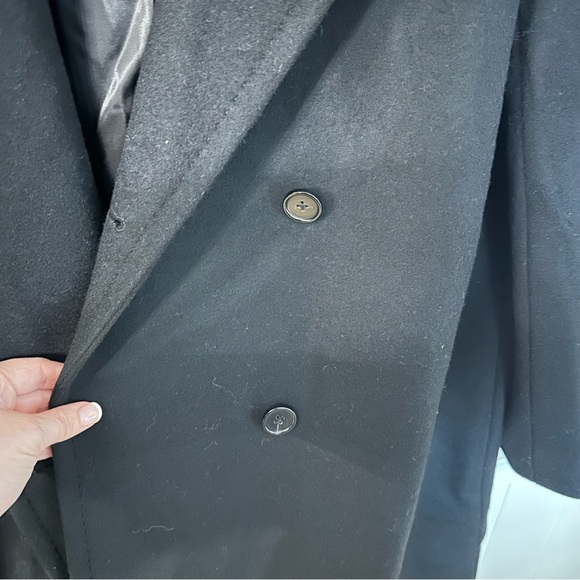 Quince Women’s Elegant Black Double Breasted Coat Virgin Wool Blend Sz L NWT - Picture 5 of 9